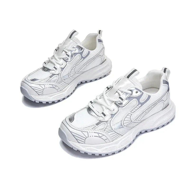 binfenxie  -  Women Sneakers Shoes 2024 New Flat Running Forrest Gump Shoes Women Silver Comfortable Student Women's Casual Shoes
