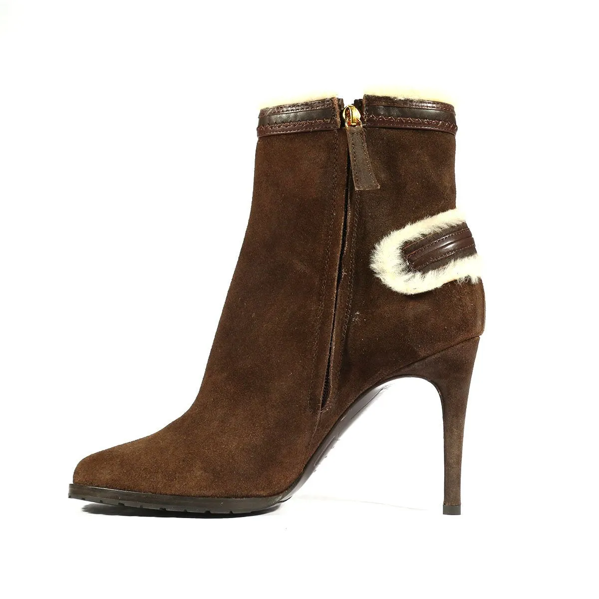 Dsquared2 Designer Shoes for women Brown Suede Fur Boots (DSW01)