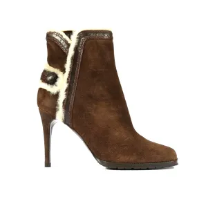 Dsquared2 Designer Shoes for women Brown Suede Fur Boots (DSW01)