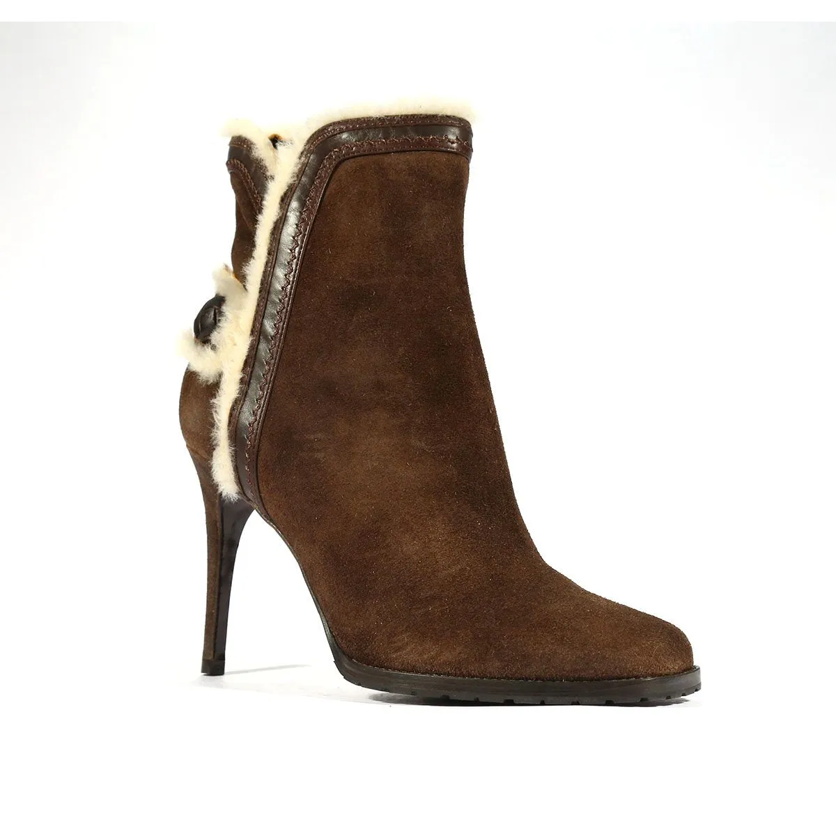 Dsquared2 Designer Shoes for women Brown Suede Fur Boots (DSW01)