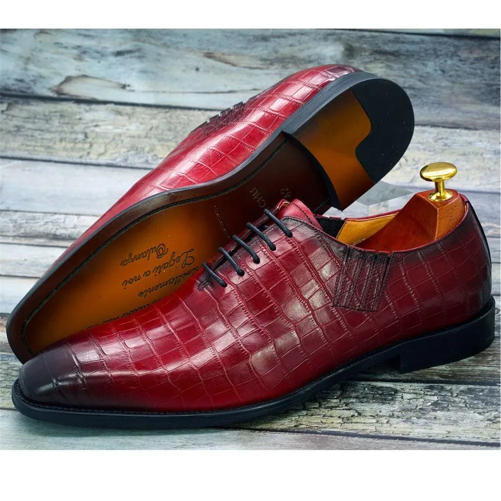 Pattern Leather Formal Business Shoes