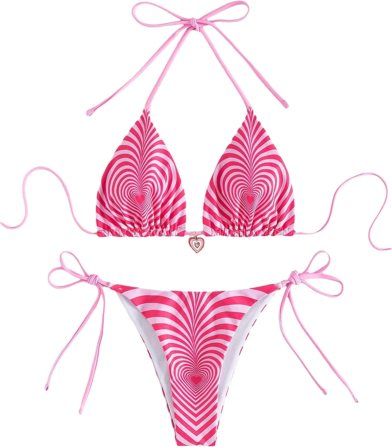 Pink Heart Thong Swimsuit