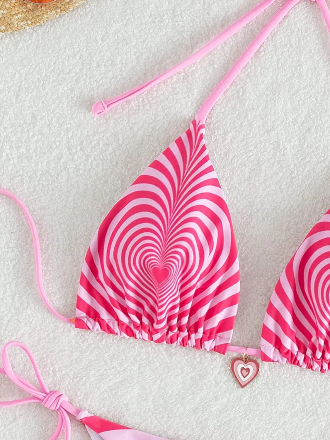 Pink Heart Thong Swimsuit