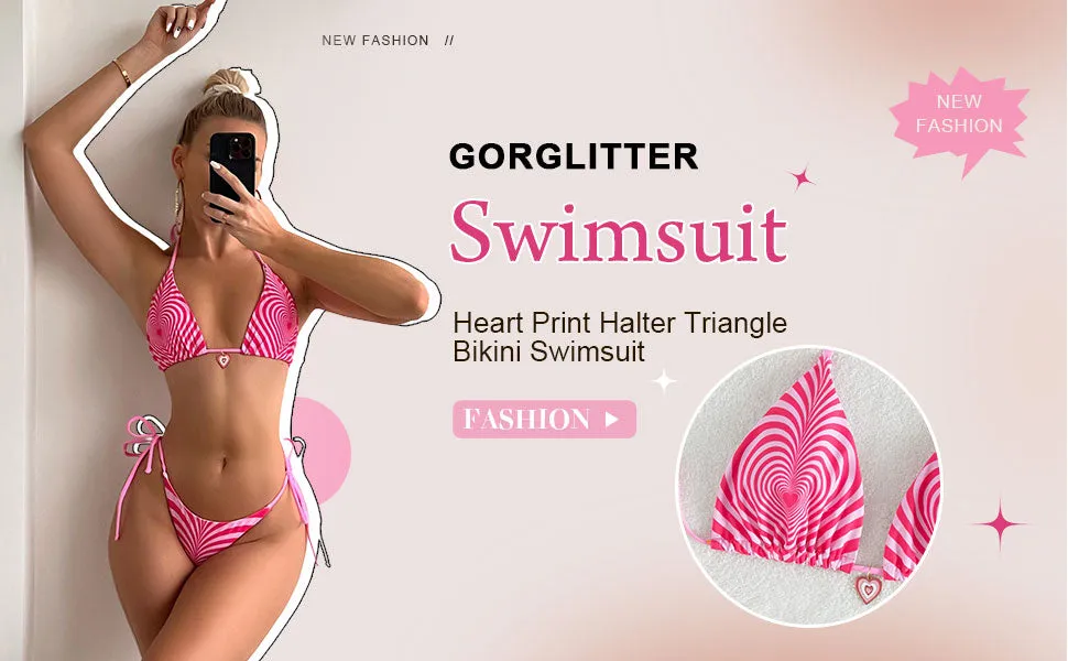 Pink Heart Thong Swimsuit