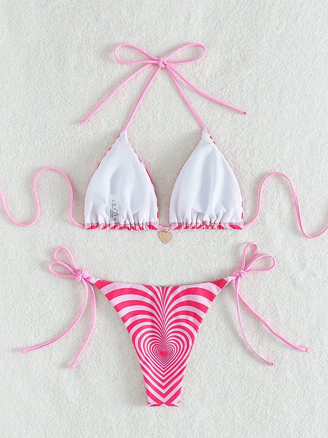 Pink Heart Thong Swimsuit